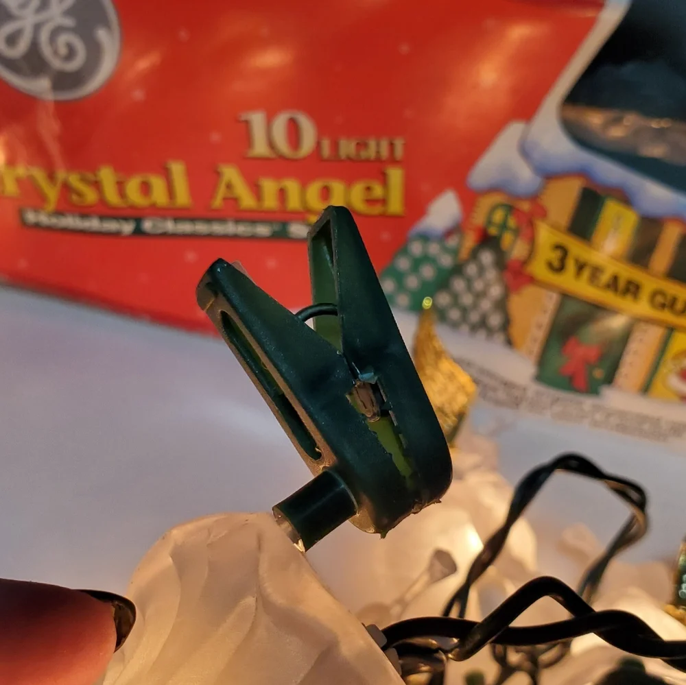 Vintage Angel Christmas Tree Lights GE 10 Lights Holiday Decor Religious